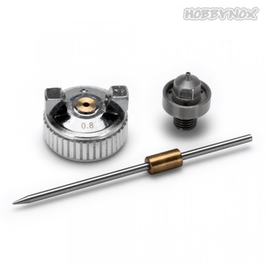 Hobbynox 001-02B RUBY Needle & Nozzle Set 0.8mm