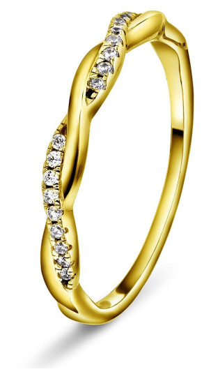 Pan Jewelry Friendship ring i 925 forgylt sølv med zirkonia størrelse 64