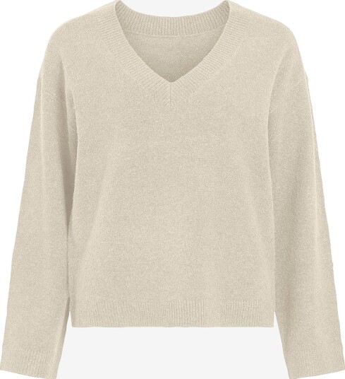 Vila Genser Viliga L/S Rev V Neck Knit Top No Grå