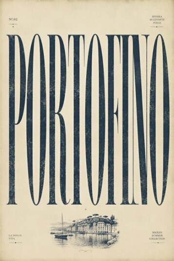 Plakat Portofino Illustrasjon
