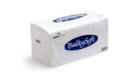 Serviet Bulkysoft 33X33 Cm 1-Lag Hvit,500 Stk/Pk
