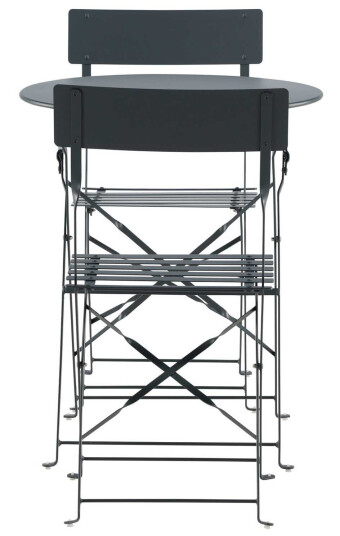 Venture Design Marseille kafésett Mørkgrå 2 stoler & bord 60 cm Grå