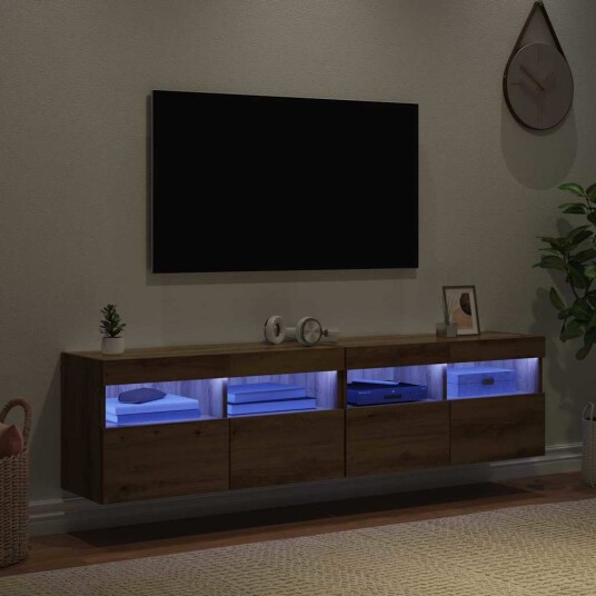 TV Veggskap 2 pcs Artisan Eik 80 x 30 x 40 cm Konstruert tre