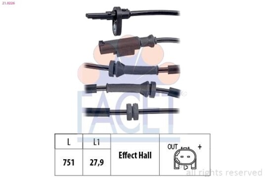 FACET 21.0226 Sensor ABS FACET 21.0226 Sensor ABS