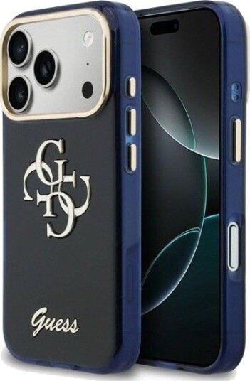 GUESS IML 4G Script Metal case for iPhone 17 Pro Max - blue