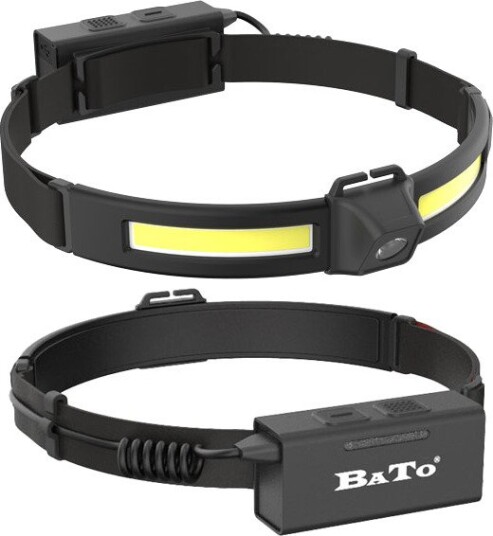 BATO Super Strip Hodelykt Med Strop-LED Fokus Spot 50-450 Lumen Med Lysdimmer. Rød Lys Bagi. Oppladbar BATO Super Strip Hodelykt Med Strop-LED Fokus Spot 50-450 Lumen Med Lysdimmer. Rød Lys Bagi. Oppladbar