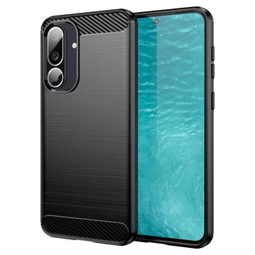 Samsung Galaxy M56/F56 Børstet TPU deksel karbonfiber svart