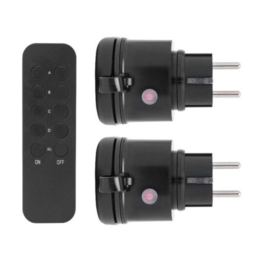 Cleverio Mini-fjernstrømbryter for utendørsbruk 3680W 2-pk Cleverio Mini-fjernstrømbryter for utendørsbruk 3680W 2-pk