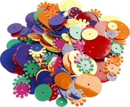 Diverse Paljetter runde størrelse 10-25 mm Ass farger 250g 1 pk Diverse Paljetter runde størrelse 10-25 mm Ass farger 250g 1 pk