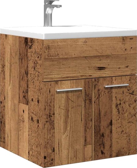 Servantskap gammelt tre 41x38,5x46 cm konstruert tre 8721158436962