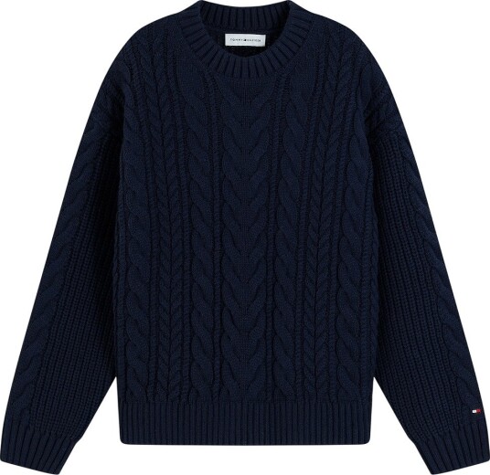 Tommy Hilfiger Heavy Cotton Cable Sweater Navy 140