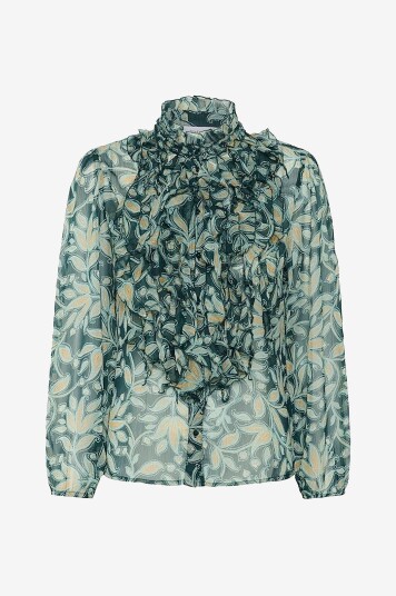 Saint Tropez Bluse LiljaSZ Crinkle LS Shirt Grønn