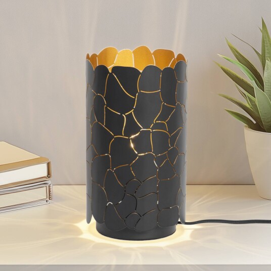 Lindby bordlampe Aralena svart/gull høyde 26,5 cm Lindby bordlampe Aralena svart/gull høyde 26,5 cm