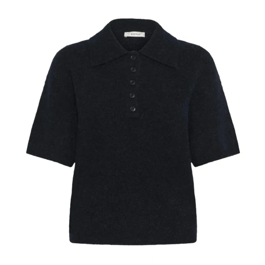 Gestuz Gzalpha Ss Polo Pullover Black L Gestuz Gzalpha Ss Polo Pullover Black L