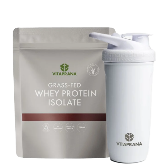Grass Fed Whey Protein Isolate 750 g + Stainless Steel Shaker White Grass Fed Whey Protein Isolate 750 g + Stainless Steel Shaker White