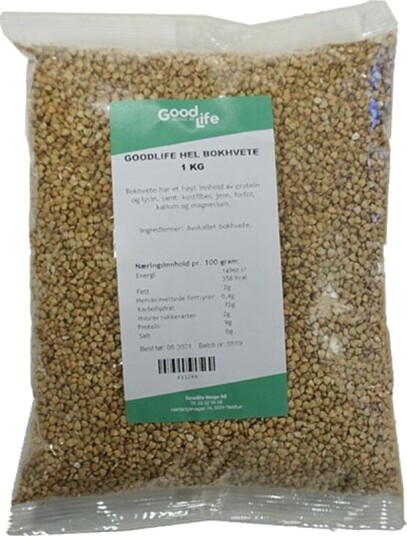 Goodlife hel bokhvete 1 kg Goodlife hel bokhvete 1 kg