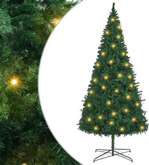 Juletre med dekorative strenglys grønn 400 cm PVC