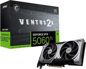 MSI GeForce RTX 5060 Ti VENTUS 2X OC 16GB GDDR7 Grafikkort med 4 Skjermutganger