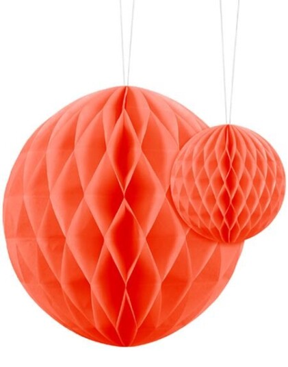 Orange Honeycomb Ball VELG STØRRELSE 10 20 cm
