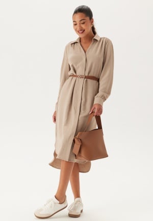 BUBBLEROOM Hidden Button Shirt Dress Nougat M BUBBLEROOM Hidden Button Shirt Dress Nougat M