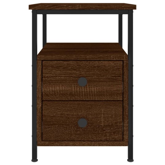 vidaXL Nattbord brun eik 34x35,5x50 cm konstruert tre