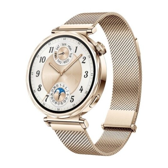 Huawei Watch GT5 Smartklokke - 1.32" AMOLED, 100 treningsmoduser, 5 ATM vanntetthet - Gull Milanese lenke