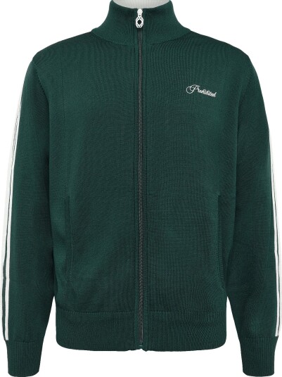 Prohibited Varsity Knitted Trackjacket DARK GREEN XS Prohibited Varsity Knitted Trackjacket DARK GREEN XS