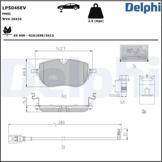 DELPHI LP5046EV Bremseklosser
