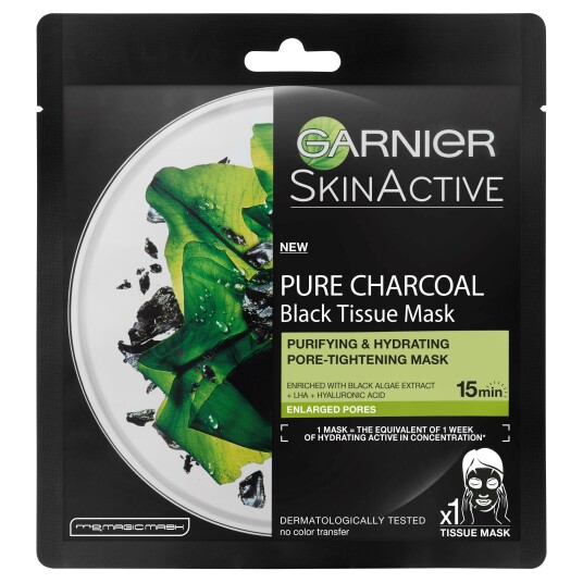 Garnier SkinActive Pure Charcoal Black Tissue Mask Pore Tightening Garnier SkinActive Pure Charcoal Black Tissue Mask Pore Tightening