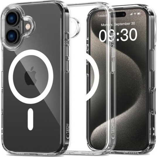 Tech-Protect FlexAir Hybrid MagSafe Mobildeksel for iPhone 16 Gjennomsiktig Tech-Protect FlexAir Hybrid MagSafe Mobildeksel for iPhone 16 Gjennomsiktig