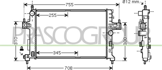 PRASCO OP032R002 Radiator motorkjøling