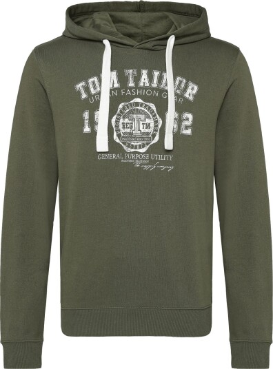 Tom Tailor Printed Hoodie BLACK OLIVE L Tom Tailor Printed Hoodie BLACK OLIVE L