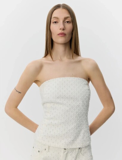 Sofie Schnoor Avasw Corset Denim Top White 36 Sofie Schnoor Avasw Corset Denim Top White 36
