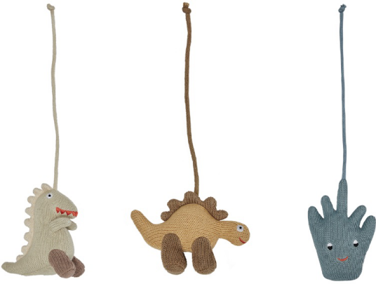 Oyoy Dino Play leker til babygym Beige saffron aqua blue