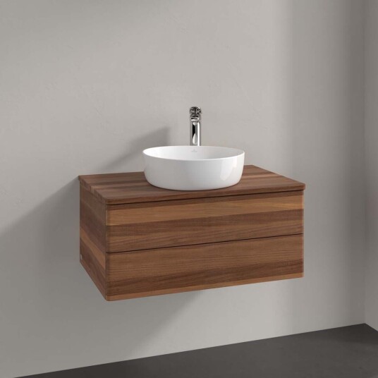 Villeroy & Boch Antao Servantskap med 2 skuffer 80x50x36 cm m/lys Valnøtt Villeroy & Boch Antao Servantskap med 2 skuffer 80x50x36 cm m/lys Valnøtt