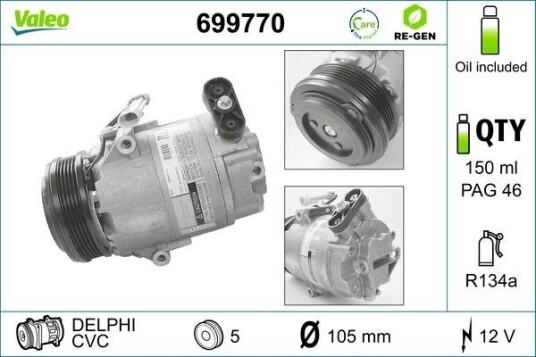 VALEO 699770 AC-kompressor VALEO 699770 AC-kompressor