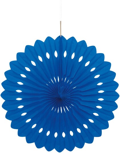 Royal Blå Dekorvifte av Silkepapir 40 cm