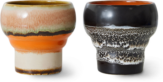 HKliving 70's lungo kopp 24 cl 2-pk Basalt