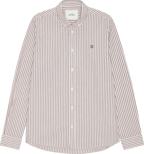 Les Deux Light Oxford Striped Shirt Rød S