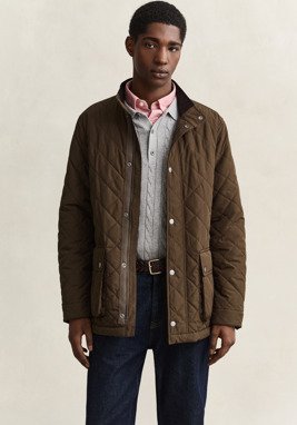 Gant Quilted Mid Jacket Brown XL