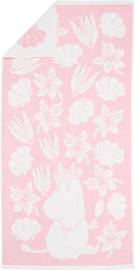 Moomin Arabia Mummitrollet badehåndkle 70 x 140 cm Skjell rosa