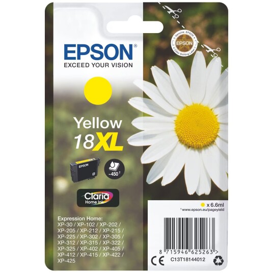 Epson blekkpatron Claria Home 18XL Gul