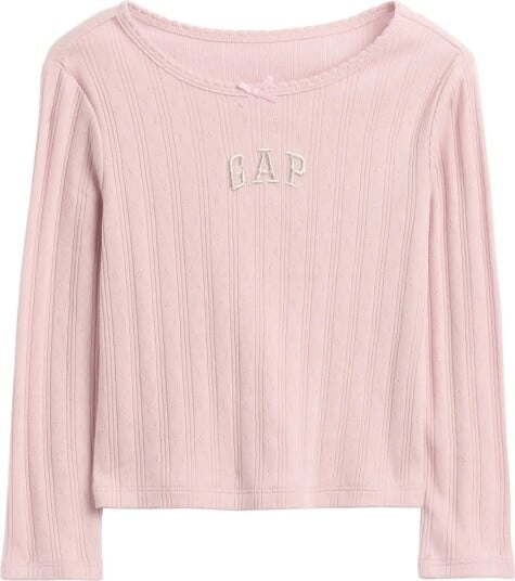 GAP Baby & Toddler Arch Logo Pointelle T Shirt Pink 74/80 GAP Baby & Toddler Arch Logo Pointelle T Shirt Pink 74/80