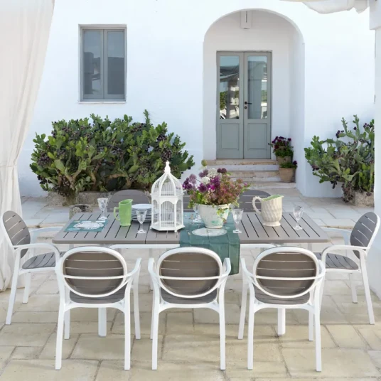 Nardi Alloro matbord 100x140 210 cm White Tortora