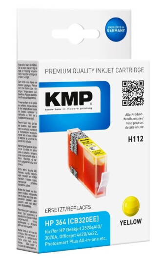 Kmp H112 - 8 Ml - Gul - Kompatibel - Blekkpatron (Alternativ For: Hp 364 Hp Cb320ee) - For Hp Deskjet 35Xx  Photosmart 55Xx 55Xx B111 65Xx 7510 C311 7520 Wireless B110