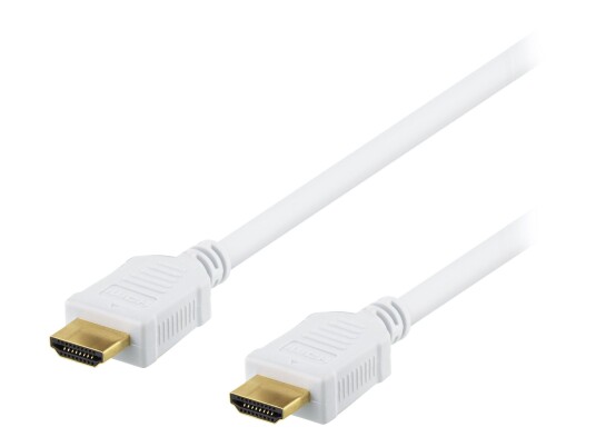 Deltaco 2m HDMI-kabel med Ethernet 4K UHD Hvit