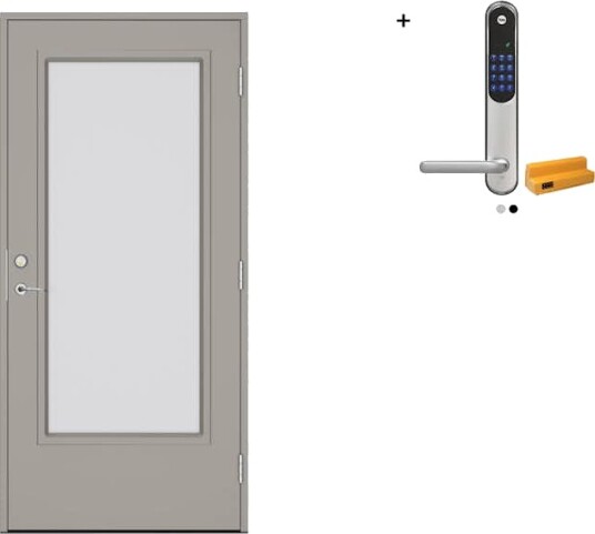 Ytterdør Swedoor Advance-Line Vision Lumina med Yale Doorman Classic Home