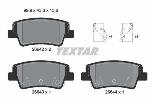 Bremseklosser TEXTAR 2664201 Bremseklosser TEXTAR 2664201