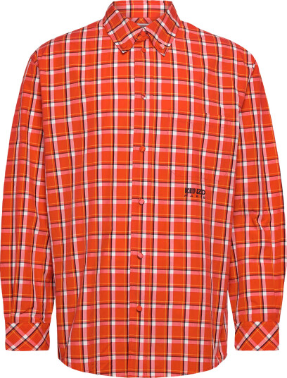 KENZO Chemise Ml Check Casual Shirt Orange 38 KENZO Chemise Ml Check Casual Shirt Orange 38
