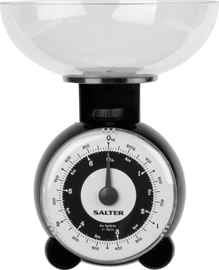 Salter 139 BKFEU16 Orb analog kjøkkenvekt med bolle (3 kg) svart